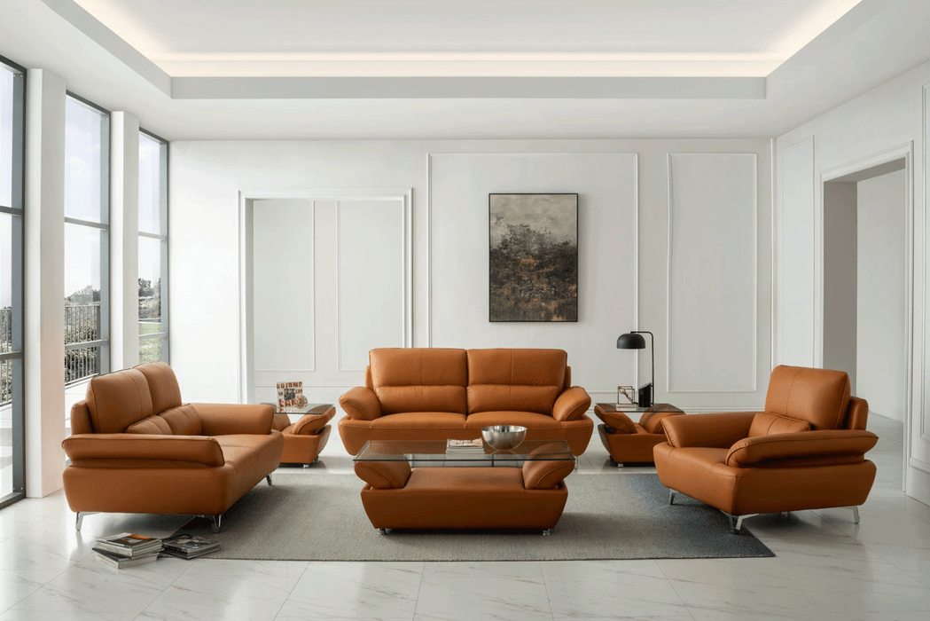 ESF Furniture - 1810 Living Room 3 Piece Living Room Set in Orange - 18103ORANGESLC-3SET