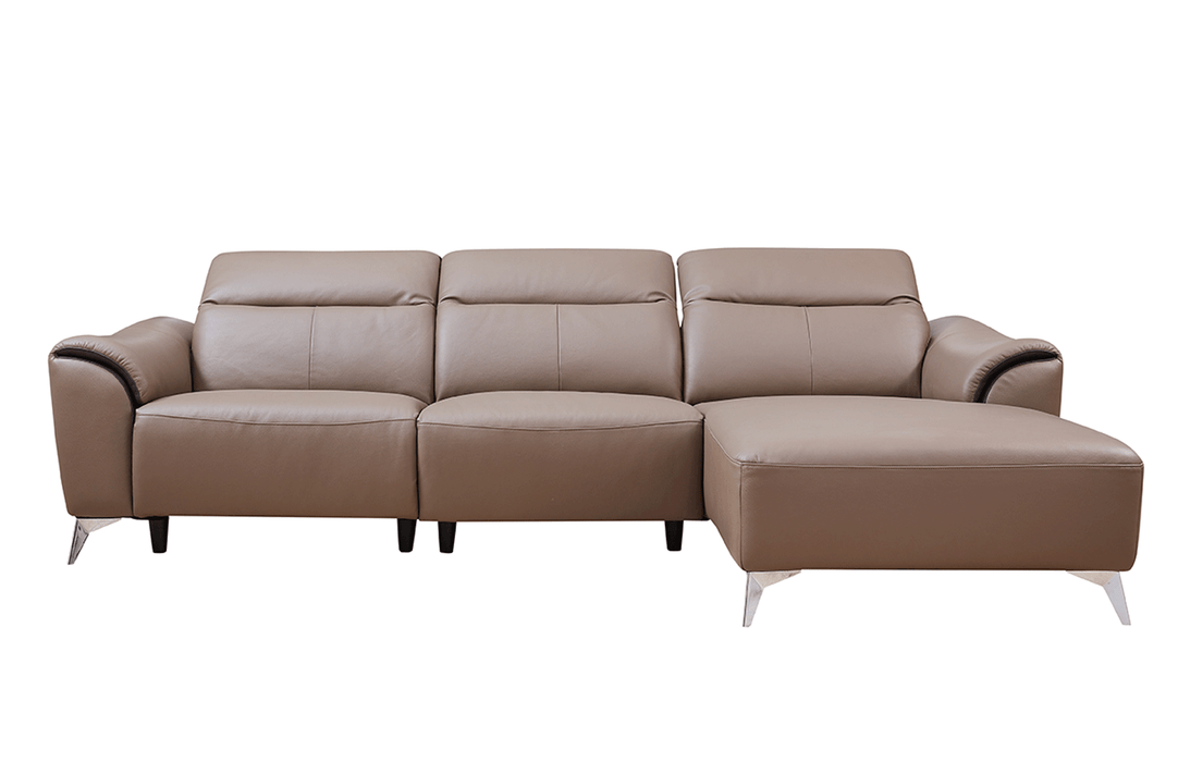 ESF Furniture - 950 Sectional with 1 Electric Recliner in Brown - 950SECTIONALRIGHT - GreatFurnitureDeal