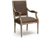 Zentique - Louis Aubergine Linen Arm Dining Chair - B008 E272 A008 - GreatFurnitureDeal