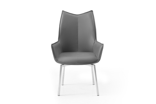 ESF Furniture - 9087 Dining Table Dark grey with 1218 swivel dark grey chair 7 Piece Dining Room Set - 9087TABLEDARKGREY-1218-7SET - GreatFurnitureDeal