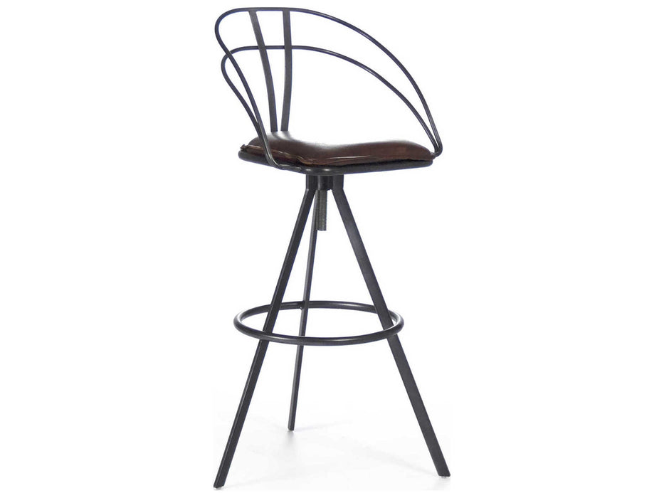 Zentique - Nathan Leather Arm Adjustable Bar Height Stool - PF7