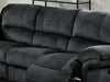 GFD Home - Living Room Furniture Black Padded Suede 2pc Sofa set Sofa And Loveseat Manual Motion Recliner Couch - GreatFurnitureDeal