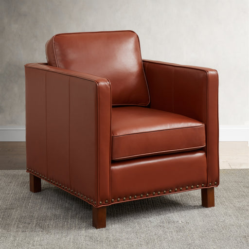 GFD Home - Elizabeth Top Grain Leather Arm Chair - GreatFurnitureDeal