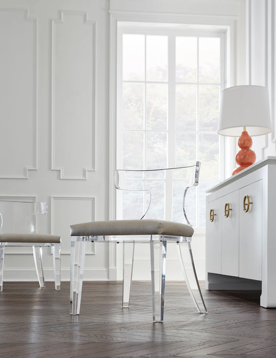 Worlds Away - Duke Acrylic Klismos Chair With White Linen Cushion - DUKE WH