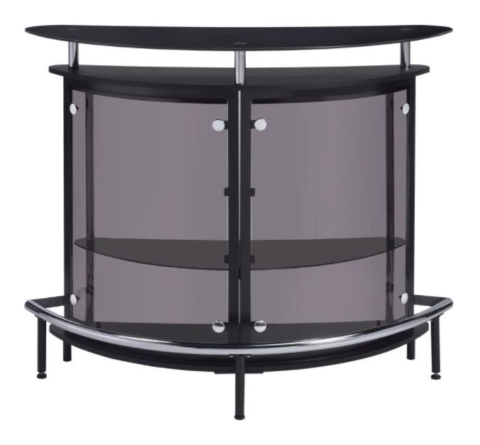 Coaster Furniture - 2-Tier Bar Unit Black And Chrome - 101065