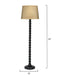Jamie Young Company - Barley Twist Floor Lamp in Black with Large Open Cone Shade in Raffia - 1BARL-FLBK - GreatFurnitureDeal