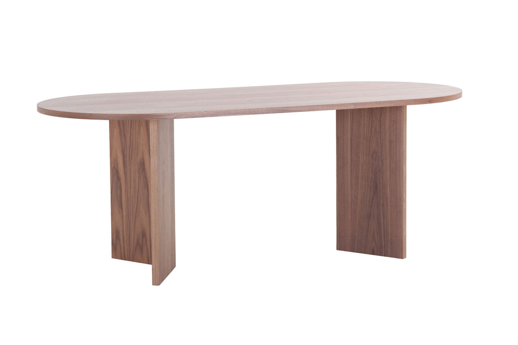 GFD Home - Wood Dining Table Kitchen Table Small Space Dining Table walnut desk top - GreatFurnitureDeal