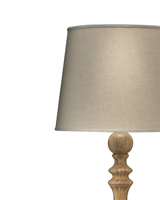 Jamie Young Company - Budapest Floor Lamp in Natural Wood with Extra Large Open Cone Shade in Natural Linen - 1BUDA-FLWD