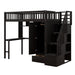 GFD Home - Twin size Loft Bed with Bookshelf,Drawers,Desk,and Wardrobe-Espresso - GreatFurnitureDeal