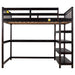 GFD Home - Full Size Loft Bed with Storage Shelves and Under-bed Desk, Espresso(OLD SKU:SM000246AAP-1) - GreatFurnitureDeal