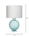 Jamie Young Company - Clark Table Lamp in Aqua with Large Drum Shade in White Linen - 1CLAR-TLAQ - GreatFurnitureDeal