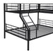 GFD Home - Twin over Full Bunk Bed with a Twin Size Loft Bed attached, with a Desk, Metal, Black(OLD SKU:SM000606AAB-1) - GreatFurnitureDeal