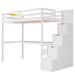 GFD Home - L-Shaped Twin Size Bunk Bed and Loft Bed with Built-in Middle Staircase and Desk, White - GreatFurnitureDeal