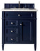 James Martin Furniture - Brittany 30" Single Vanity, Victory Blue w- 3 CM Carrara Marble Top - 650-V30-VBL-3CAR - GreatFurnitureDeal