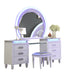 GFD Home - Perla King 6 Pc Vanity LED Bedroom Set Made with Wood in Milky White - GreatFurnitureDeal