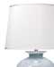 Jamie Young Company - Heirloom Table Lamp in Cornflower Blue Glass with Large Open Cone Shade in White Linen - 9HEIRLOOMBLU - GreatFurnitureDeal