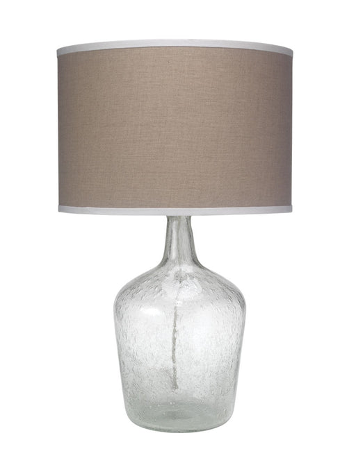 Jamie Young Company - Plum Jar Table Lamp, Medium in Clear Seeded Glass with Classic Drum Shade in Natural Linen - 1JAR-MDCL - GreatFurnitureDeal