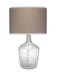 Jamie Young Company - Plum Jar Table Lamp, Medium in Clear Seeded Glass with Classic Drum Shade in Natural Linen - 1JAR-MDCL
