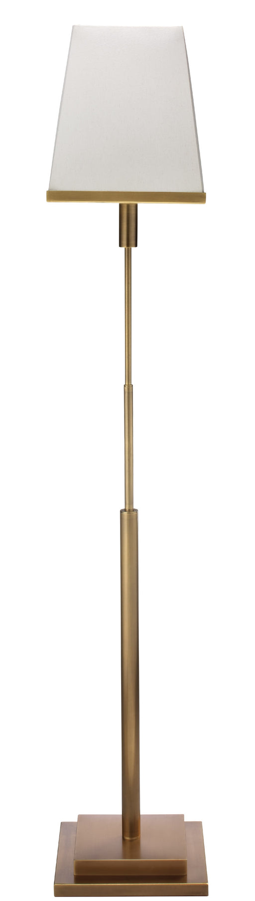 Jamie Young Company - Jud Floor Lamp in Antique Brass with Large Square Open Cone Shade in White Linen - 1JUD-FLAB