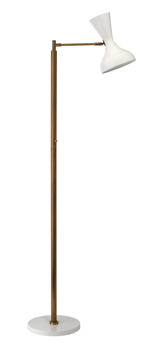 Jamie Young Company - Pisa Swing Arm Floor Lamp in White Lacquer & Antique Brass Metal - 1PISA-FLWH