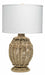 Jamie Young Company - Jute Urn Table Lamp, Small in Rope with Medium Drum Shade in White Linen - 1ROPE-SMNA