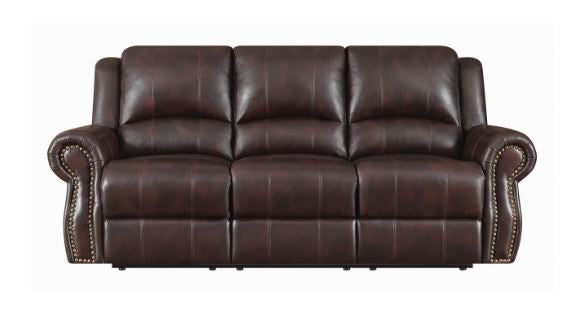 Coaster Furniture - Sir Rawlinson 2 Piece Reclining Sofa Set in Dark Brown - 650161-S2