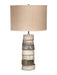 Jamie Young Company - Stacked Horn Table Lamp in Horn with Medium Drum Shade in Elephant Hemp - 1STAC-TLHO - GreatFurnitureDeal