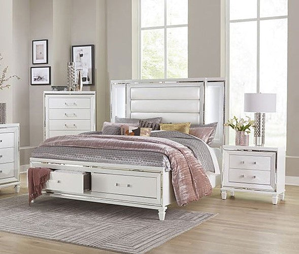 Homelegance - Tamsin 3 Piece Queen Platform Bedroom Set in White - 1616W-1-3SET - GreatFurnitureDeal