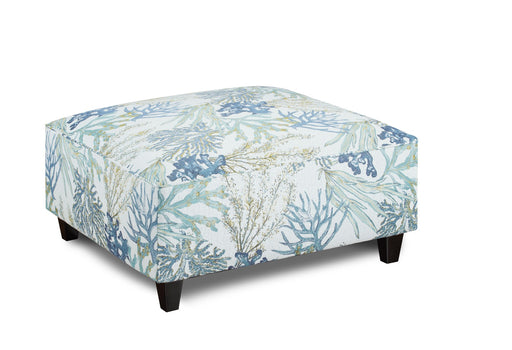Southern Home Furnishings - Grande Glacier Cocktail Ottoman in Coral Reef Oceanside Multicolor Fabric - 109 Coral Reef Oceanside - GreatFurnitureDeal