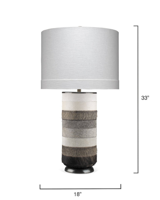 Jamie Young Company - Winslow Table Lamp in White, Light Grey & Dark Grey Hide - 1WINS-TLHI - GreatFurnitureDeal