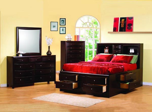 Coaster Furniture - Phoenix 5 Piece Queen Storage Bedroom Set