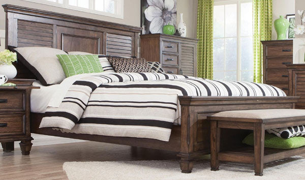 Coaster Furniture - Franco Burnished Oak Eastern King Panel Bed - 200971KE - GreatFurnitureDeal