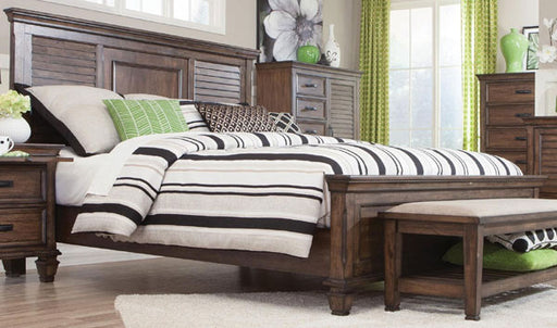 Coaster Furniture - Franco Burnished Oak 6 Piece Eastern King Panel Bedroom Set - 200971KE-6SET - GreatFurnitureDeal