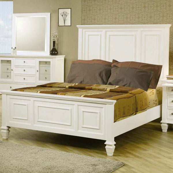 Coaster Furniture - Sandy Beach 4 Piece White Panel Queen Bedroom Set - 201301Q-4set