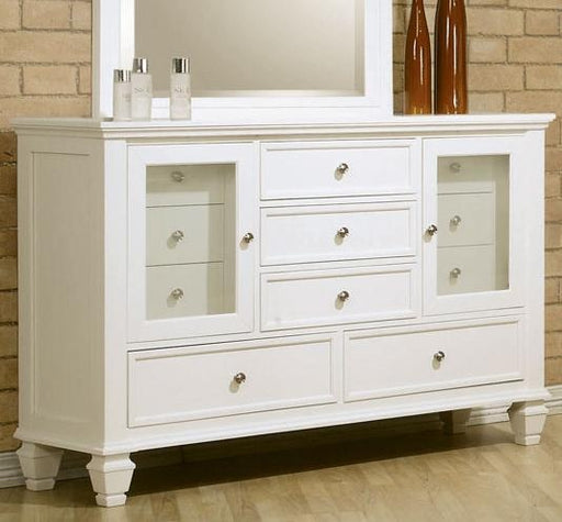 Coaster Furniture - Sandy Beach White Dresser and Mirror Set - 201303-201304