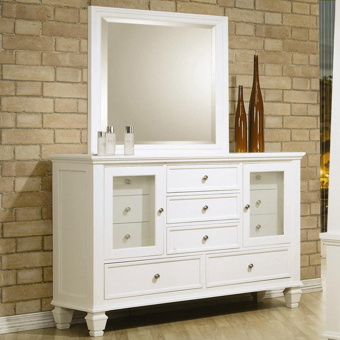 Coaster Furniture - Sandy Beach White Dresser and Mirror Set - 201303-201304 - GreatFurnitureDeal