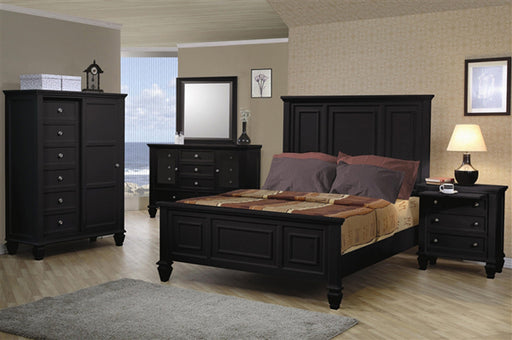 Coaster Furniture - Sandy Beach 2 Piece Black Queen Panel Bedroom Set - 201321-201322-2Set - GreatFurnitureDeal