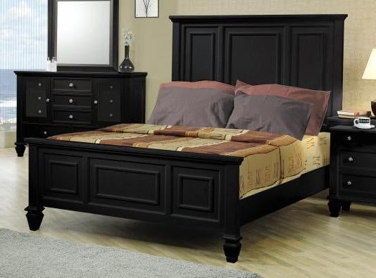 Coaster Furniture - Sandy Beach 5 Piece Black Queen Panel Bedroom Set - 201321Q-5set - GreatFurnitureDeal