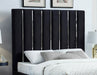 Meridian Furniture - Enzo Velvet Queen Bed in Black - EnzoBlack-Q - GreatFurnitureDeal