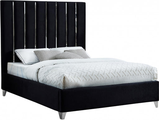 Meridian Furniture - Enzo Velvet King Bed in Black - EnzoBlack-K - GreatFurnitureDeal