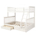GFD Home - Twin-Over-Full Bunk Bed with Ladders and Two Storage Drawers (White) - LP000065KAA - GreatFurnitureDeal