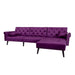 GFD Home - Convertible Sofa Bed Sleeper Purple Velvet - W223S00455 - GreatFurnitureDeal