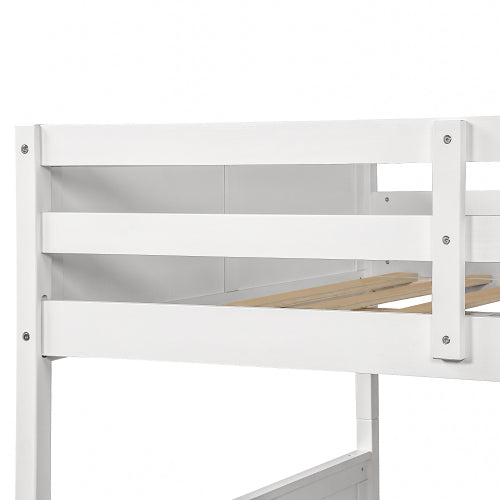 GFD Home - Full Over Full Bunk Bed with Twin Size Trundle, White - LP000150AAK