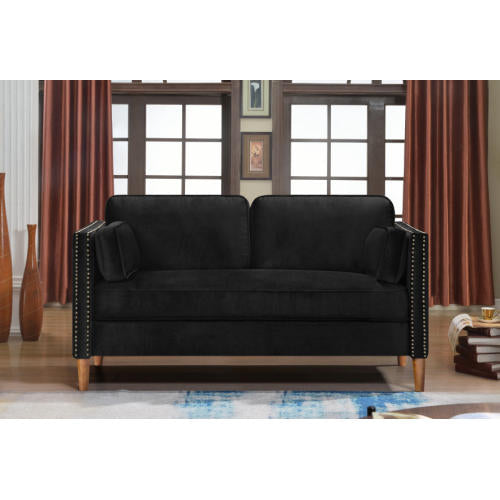 GFD Home - 2 Pieces Living Room Set in Black - W308S00004 - GreatFurnitureDeal