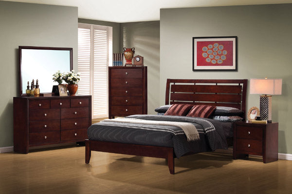 Coaster Furniture - Serenity 6 Piece Queen Bedroom Set in Rich Merlot - 201971Q-6SET