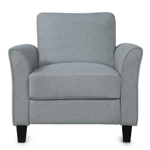 GFD Home - 3 Piece Living Room Sets Furniture Armrest Sofa Single Chair Sofa Loveseat Chair 3-Seat Sofa in Gray - LP000012EAA
