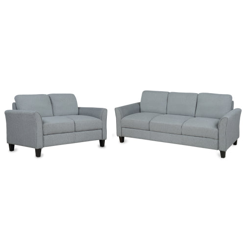GFD Home - Living Room Furniture Loveseat and 3-Seat Sofa in Gray - LP000014EAA - GreatFurnitureDeal