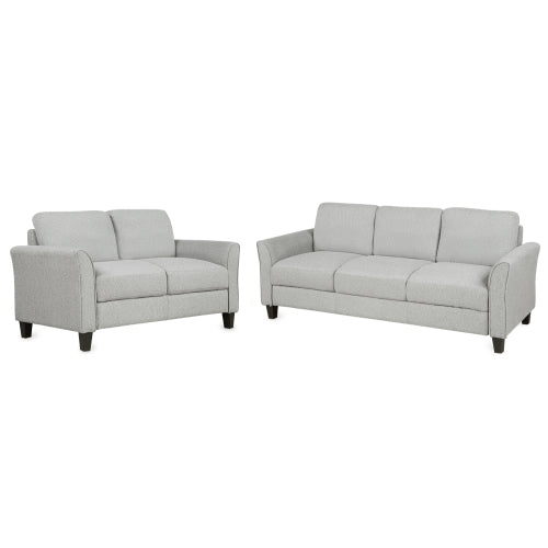 GFD Home - Living Room Furniture Loveseat and 3-Seat Sofa in Light Gray - LP000014NAA