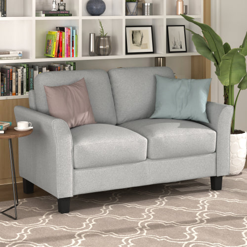 GFD Home - Living Room Furniture Loveseat and 3-Seat Sofa in Light Gray - LP000014NAA