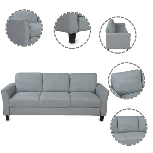 GFD Home - Living Room Furniture Loveseat and 3-Seat Sofa in Gray - LP000014EAA - GreatFurnitureDeal